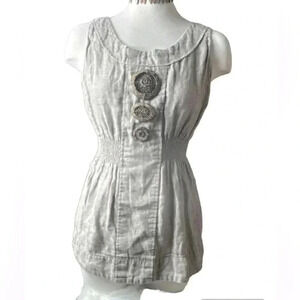 6/$20 Kensie woman’s shirt/mini dress large buttons defined waist medium